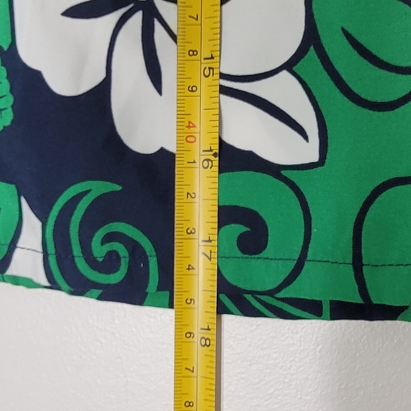 TXT Women Green White & Black Hibiscus Floral Soft A-Line Mini Skirt Size 9 - Picture 10 of 11